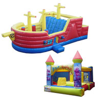 paquete de inflables barco y alberca de pelotas