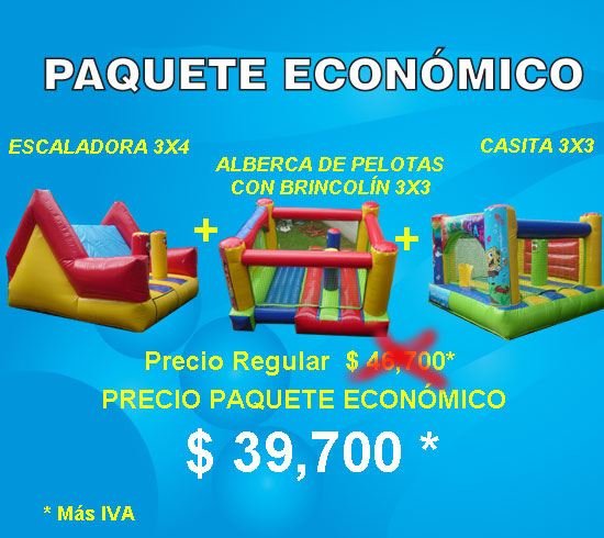 paquete economico de juegos inflables en venta
